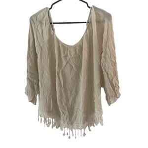 Blue Pepper Women's Top, Ivory Color, Size Large, B88, $35